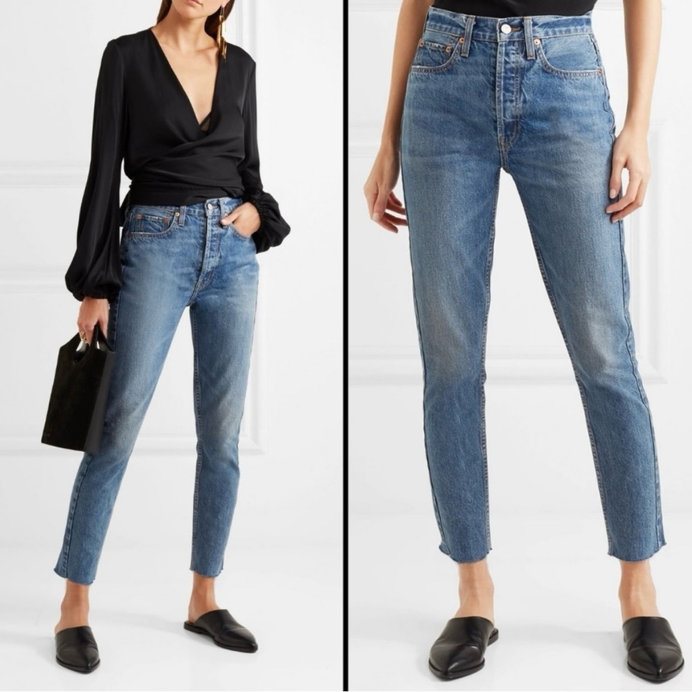 Re/Done Originals High Rise Self Corps Button Fly Jeans Size 25